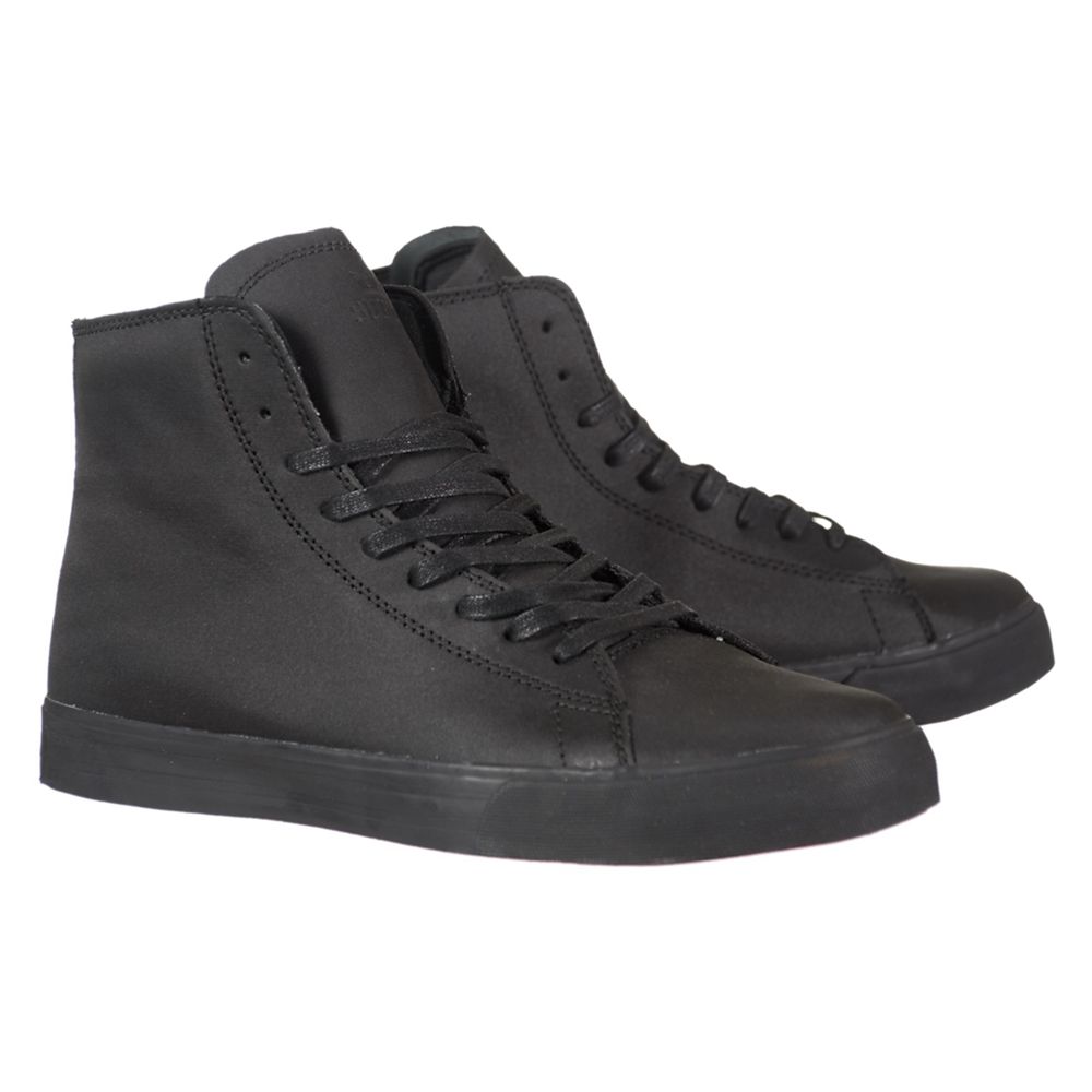 Baskets Montantes Supra Thunder High Noir Black Satin Tuf Homme | ZNW-66058304